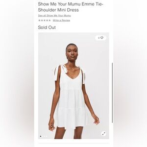 Show Me Your MuMu Emme Tie-Shoulder Mini Dress • Size M • Sold Out